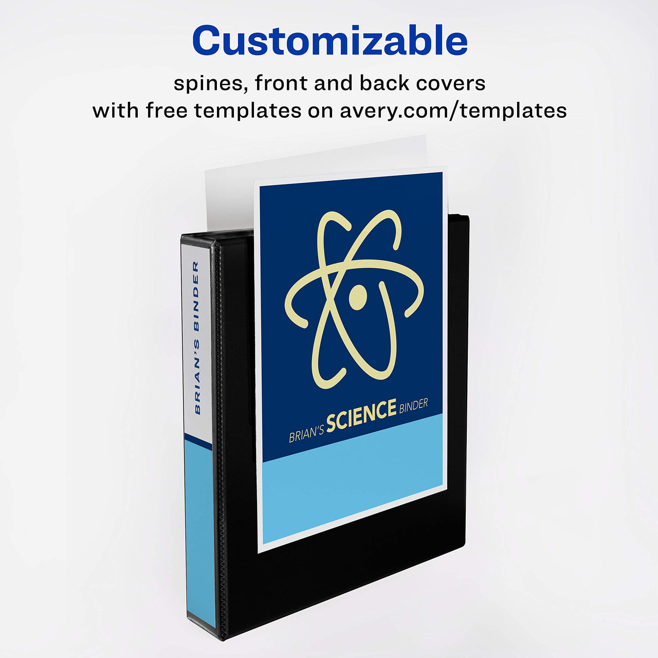 Avery Economy View 3 Ring Binder, 1.5" Round Rings, 1 Black Binder (05725) 1.5" 1 Pack Binders