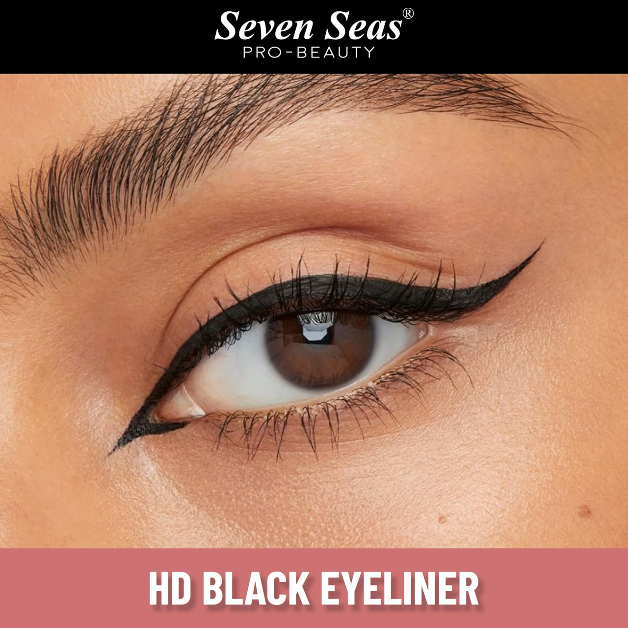 Seven Seas Waterproof | Smudgeproof | Long Lasting | Intense Black | False Eyes Eyeliner (Black,2.5g)