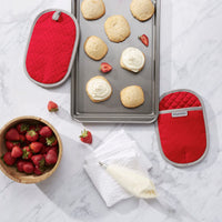 KitchenAid Asteroid Pot Holder 2-Pack Set, Fire Red, 6.5