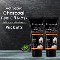Glamveda Activated Charcoal Peel Off Mask | Cleans Pores, Removes Blackheads & Tanning | Anti Pollution | Pimples| Acne | No Parabens Enriched With Argan Oil & Vitamin E 100gm Pack Of (2)