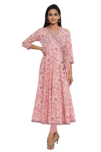 COTLAND Fashions Jaipuri Cotton Printed Angrakha/Angarkha/Front-Open Kurti for Women