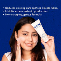 Asaya Dark Spot Removal Face Wash | Fades Spots, Acne Marks & Evens Tone | Tranexamic Acid, Niacinamide & Alpha Arbutin Face Wash With Pre + Probiotics | Both Women & Men | 100g