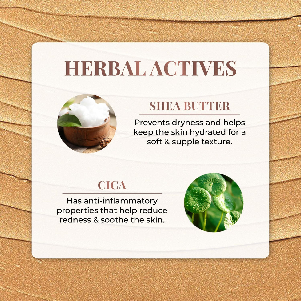 Just Herbs Born To Shimmery Golden Glow Smooth | Portable | Moisturises & Hydrates infused with Shea Butter and Cica Single Stroke All Day Long Highlighter for Women 14g