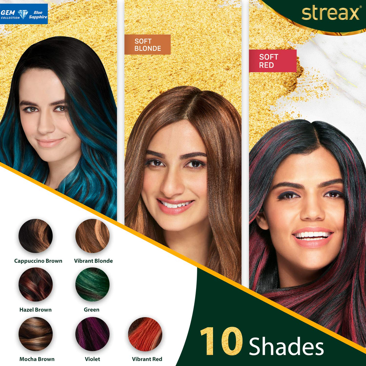 Streax Ultralights Hair Color Highlighting Kit for Women & Men, 60ml (Pack of 3) | Gem Collection - Soft Blonde| Contains Walnut & Argan Oil | Shine On Conditioner | Longer Lasting Highlights
