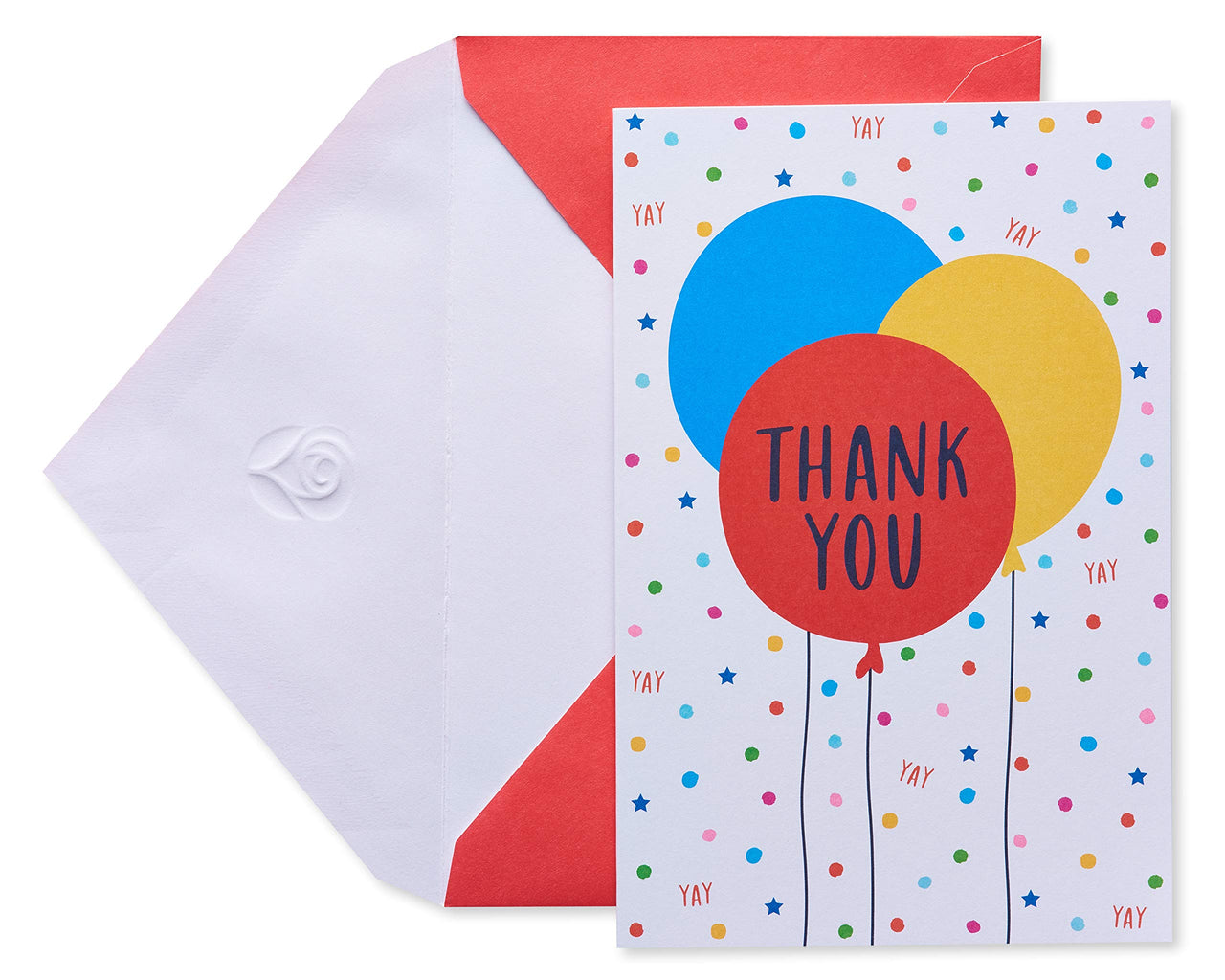 American Greetings Thank You Cards with Envelopes, Multi Color Balloons (48-Count) Party Balloons