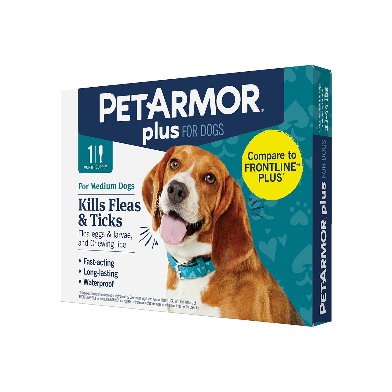 PetArmor Plus Flea and Tick Prevention for Dogs, Dog Flea and Tick Treatment, 1 Dose, Waterproof Topical, Fast Acting, Medium Dogs (23-44 lbs) 23-44 lbs 1 Count