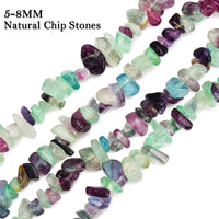 456 PCs Natural Chip Stone Beads, 5-8mm Irregular Multicolor Gemstones Loose Crystal Healing Fluorite Rocks with Hole for Jewelry Making DIY Crafts