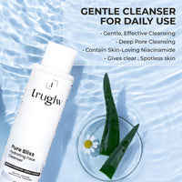 Truglw Daily Face Cleanser, Deeply Hydrates With 2% Niacinamide, Hyaluronic Acid, Aloe Vera, Calms Irritation, Supports Skin Barrier, For Acne-Prone, Dry or Sensitive Skin - 100ml
