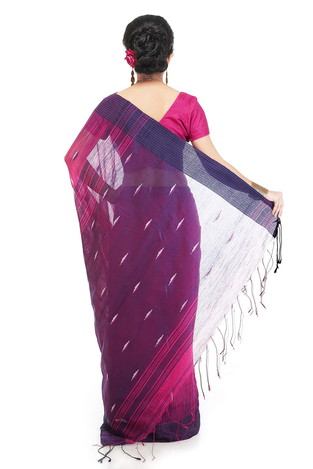 WoodenTant Women’s Ikkat Cotton Silk Saree