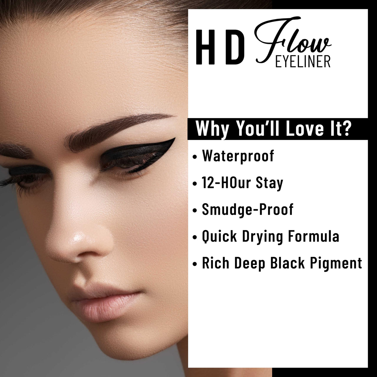 Seven Seas Intense Black Water & Smudge Proof HD Flow Eyeliner (Black.3g)