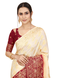 SATYAM WEAVES Women's  Banarasi Cotton Silk Saree With Blouse Piece