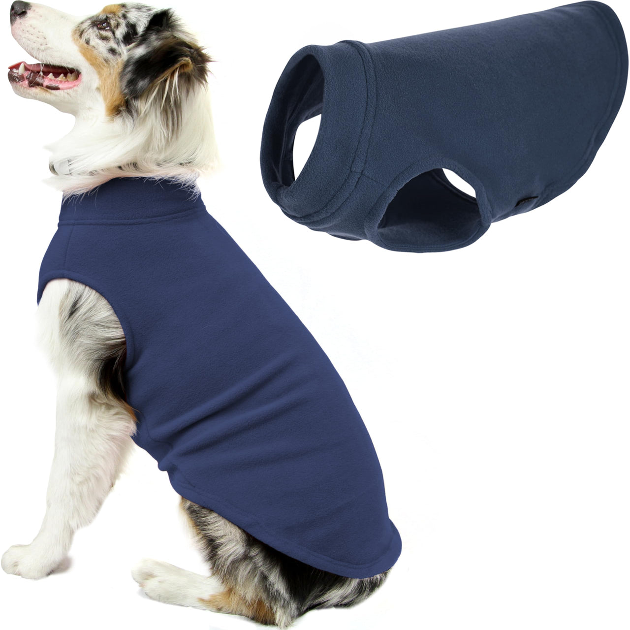 Gooby Stretch Fleece Vest Dog Sweater - Indigo Blue, 5X-Large - Warm Pullover Fleece Dog Jacket - Winter Dog Clothes for Small Dogs Boy - Dog Sweaters for Small Dogs to Dog Sweaters for Large Dogs