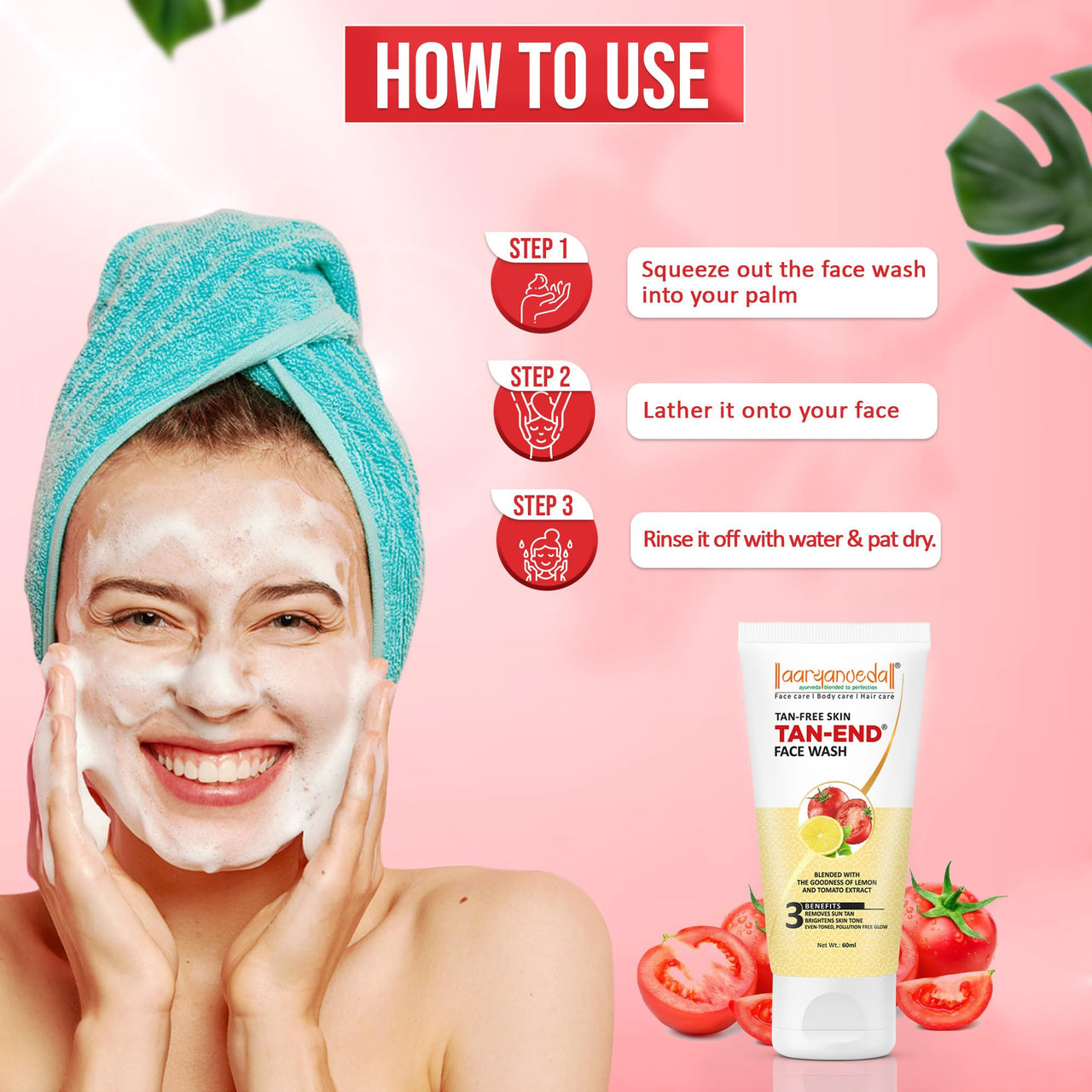 Aryanveda Blemishend Face Wash 60ml And Tanend Tan Removal Face Wash, 60ml