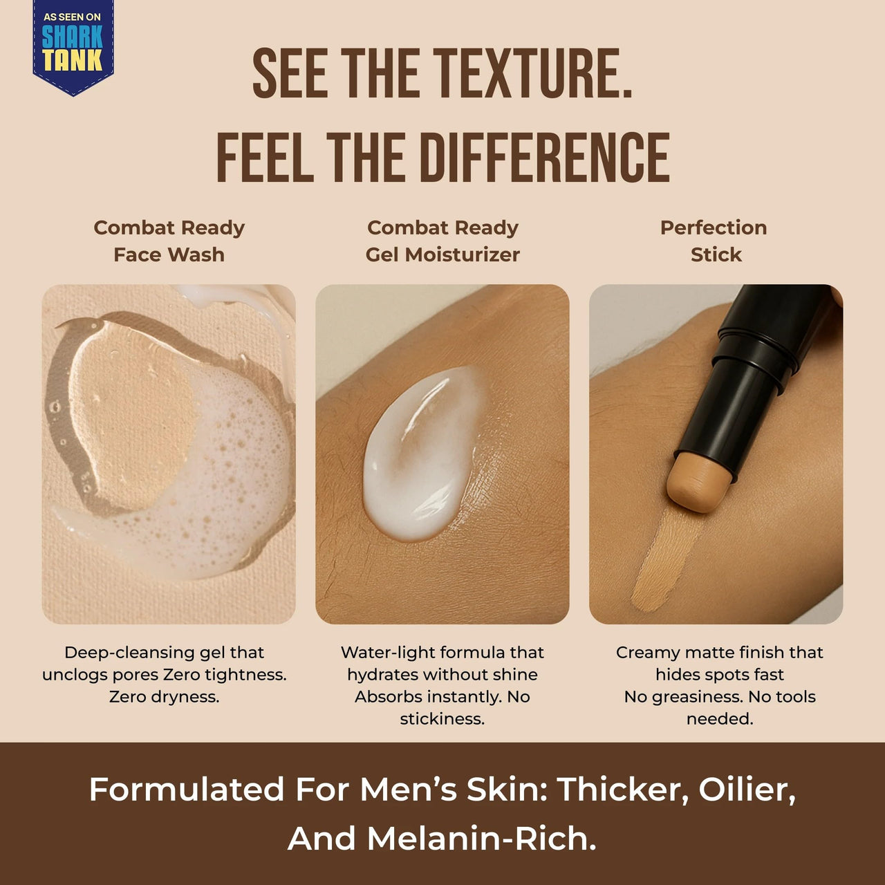 Yaan Man Combat Ready Pack | Contains Face Wash, Gel Moisturizer, Perfection Stick for Men| For all skin types (Dark)