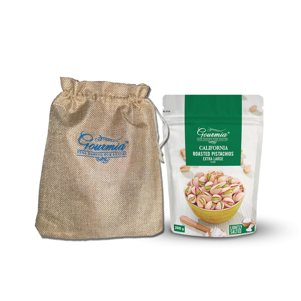 Gourmia California Roasted Extra Large Pistachios Lightly Salted 400g (200g x 2)