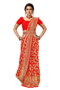 Nivah Fashion Women's  Banarasi Art Silk Saree with Blouse Piece