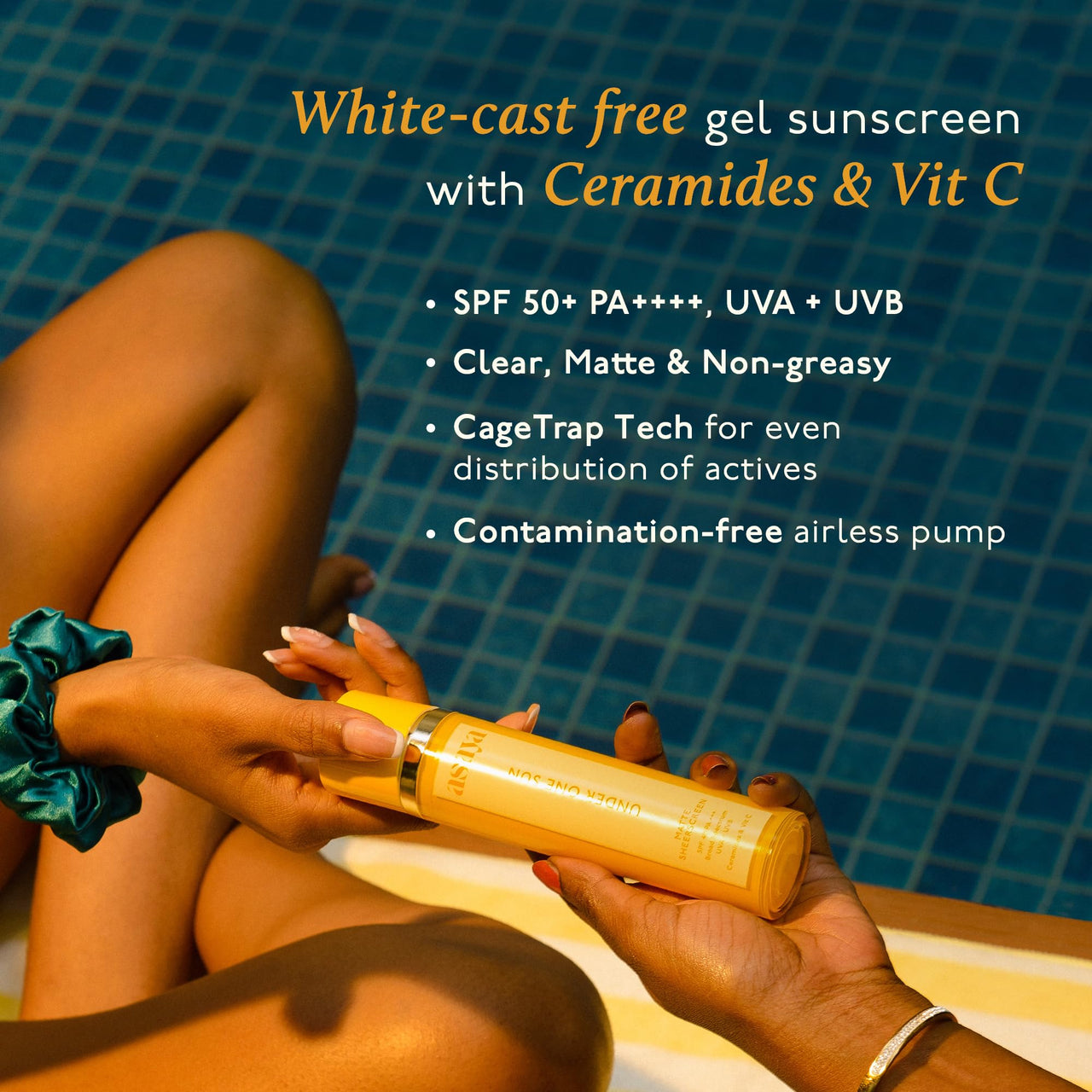 Asaya Matte Sunscreen SPF 50+ PA+++ | With Ceramides & Vitamin C | Broad Spectrum UVA + UVB Protection | No White Cast & Waterproof | Lightweight, Non-Greasy & Quick Absorbing | Controls Oil & Brightens Skin | For Face & Body | Paraben-Free | For Men & Wo