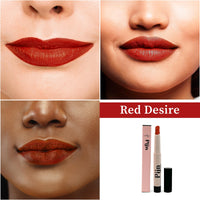 Pijn Luxe Comfy Matt Lipstick Red Desire | 12HR Long-Lasting, Smudge-Proof & Waterproof | Lightweight, Smooth Matte Finish With Vitamin E & Lip Repair | Lipstick for Women