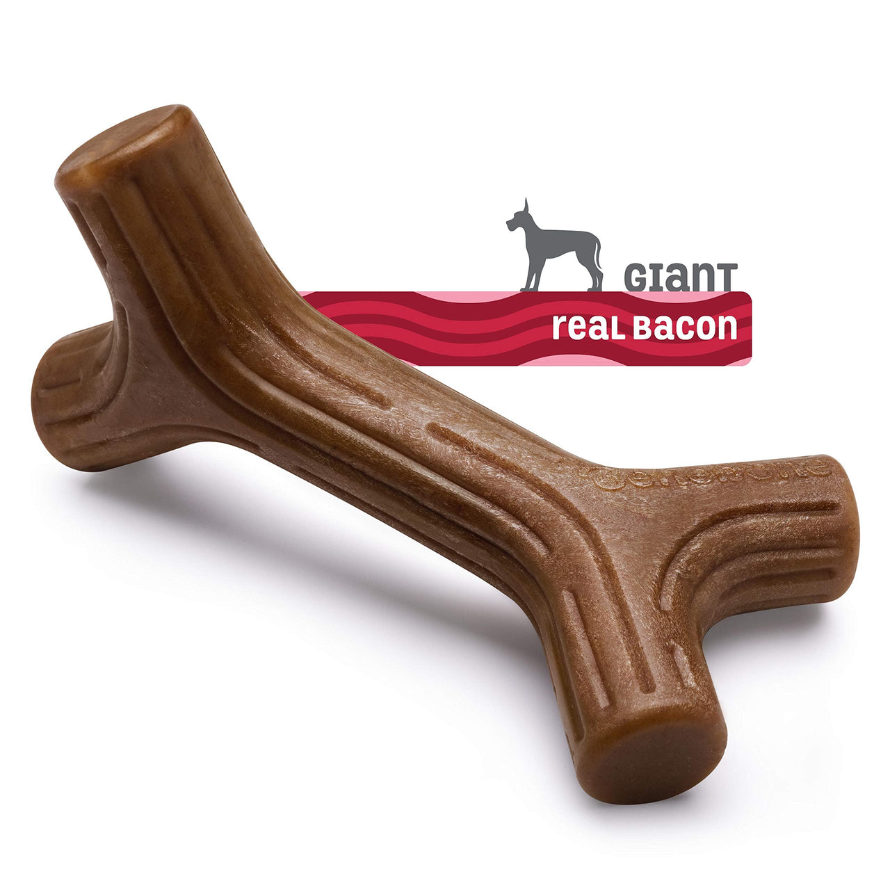 Benebone Bacon Stick Durable Dog Chew Toy for Aggressive Chewers, Real Bacon, Made in USA, Giant