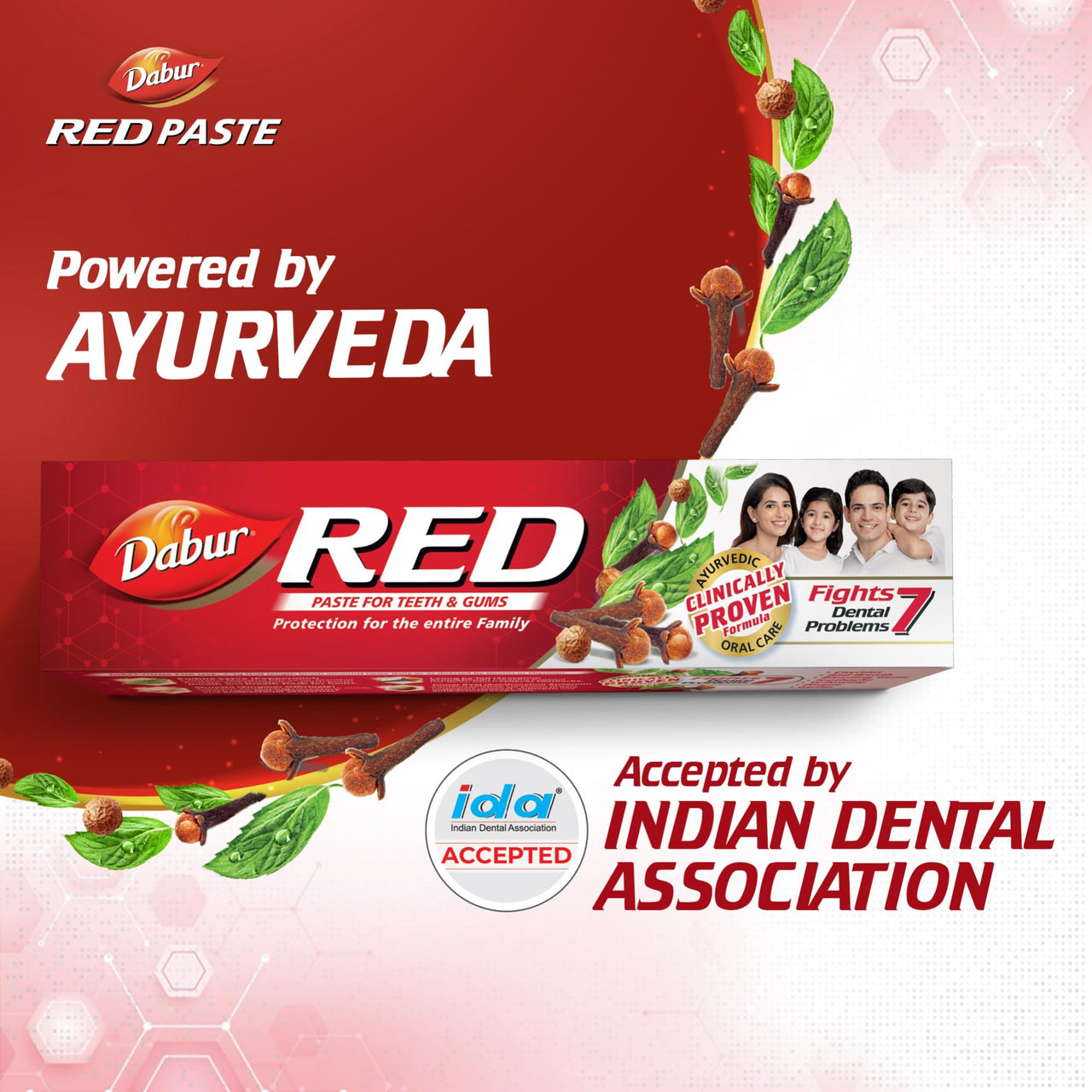 Dabur Red Toothpaste - 100g | World's No.1 Ayurvedic Paste | Provides Germ Protection, Cavity Protection, Plaque Removal | Prevents Gum Bleeding, Yellow Teeth, Toothache, Bad Breath