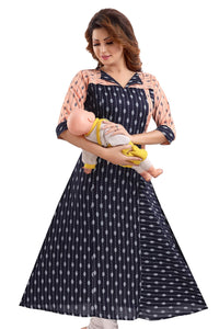 Priscilla RAYON COTTON FEEDING KURTIS FOR WOMEN WITH ZIPPERS