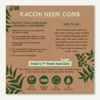 Nat Habit - Kacchi Neem Wooden Comb - Soaked In 17 Herbs Neem & Sesame Oil For Multi-Actions - Deta,Nat Habit - Fresh Ready To Apply Henna Paste, Pre-Soaked in Black Tea and Herbs,100% Natural Rajast
