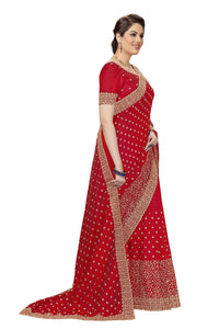 PANASH TRENDS Women's  Heavy Embroidered Silk Saree Women