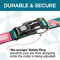 Max & Molly Soft Padded Neoprene Dog Collar w/Smart ID Gotcha! QR Pet Safety Tag, Durable, Waterproof, Anti-Stink, Machine Washable Collar for Dogs, Tropical Pattern, L