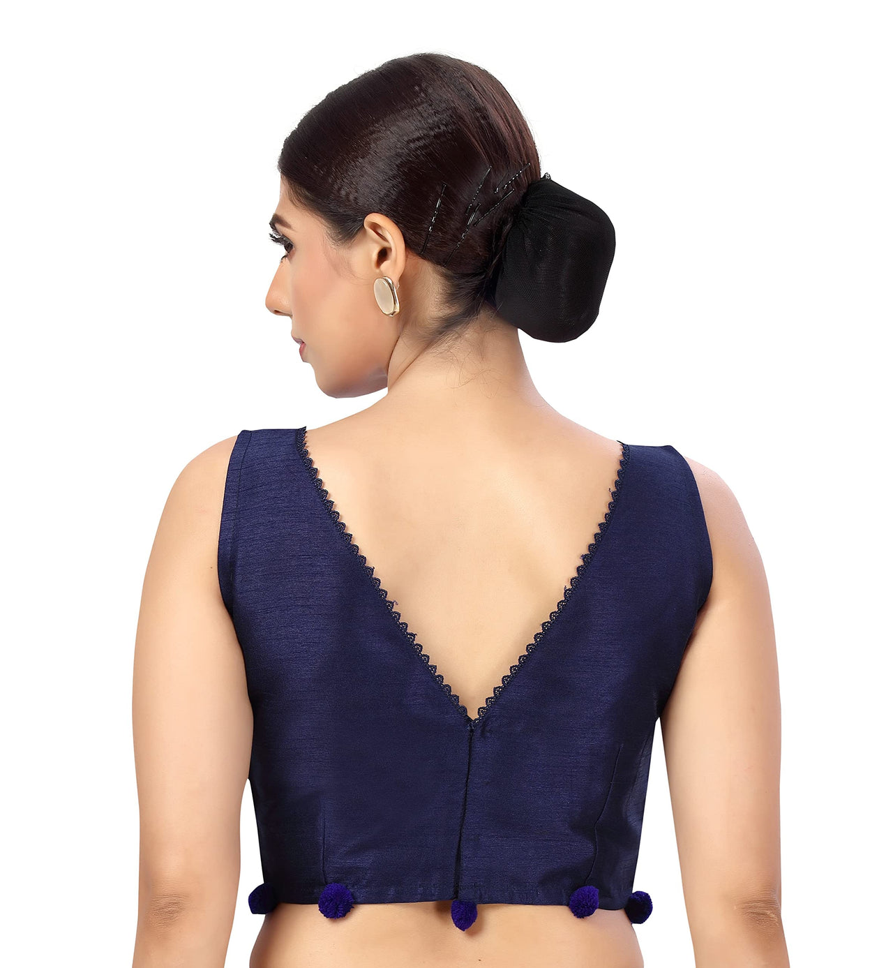 X3 Women's  Polyester Silk Sleeveless Saree Blouse