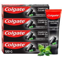 Colgate Charcoal Clean Black Gel Toothpaste, Pack of 480g (120g X 4) Deep Clean Toothpaste With Bamboo Charcoal & Wintergreen Mint For Plaque Removal & Tingling Fresh Mouth Experience