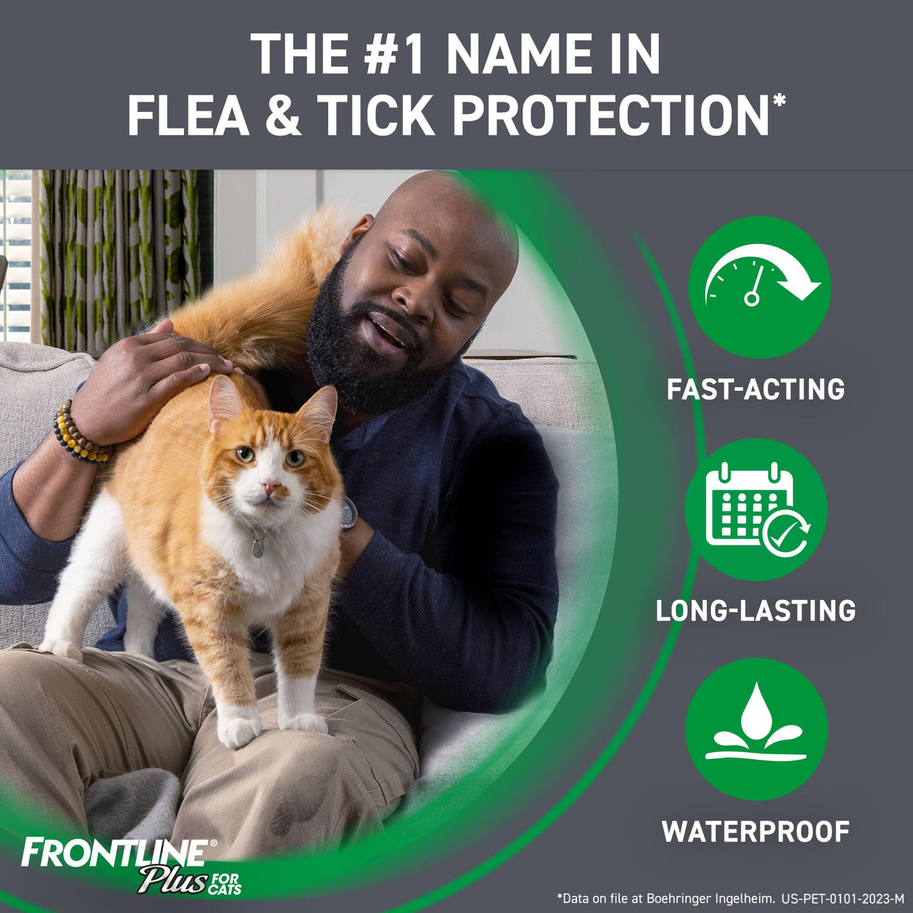 FRONTLINE Plus Flea and Tick Treatment for Cats Over 1.5 lbs., 8 Treatments 8 Count