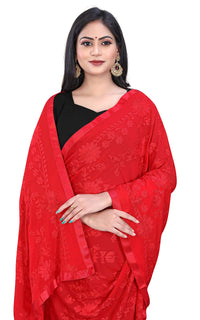 AKSHAR LLC Women's  Embroidered Chiffon Dupatta