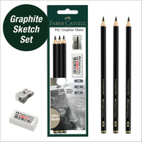 Faber-Castell 3 Count Pitt Graphite Matte Tin - HB, 2B, 4B - Matte Black Graphite Pencils 3 Count - HB, 2B, 4B