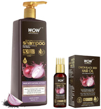 WOW Skin Science Onion Black Seed Hair Oil 50 ml & Onion Oil Shampoo 1 Litre With Red Onion Seed Oil Extract 50 ml