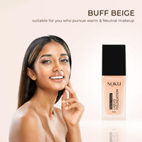 SOKU Fidelity Forever Liquid Buildable Coverage Foundation | With Shea Butter & Vitamin E | For All Skin Types | Satin Finish, Long-Lasting with a Silky Texture (Sable-04) - 30ml
