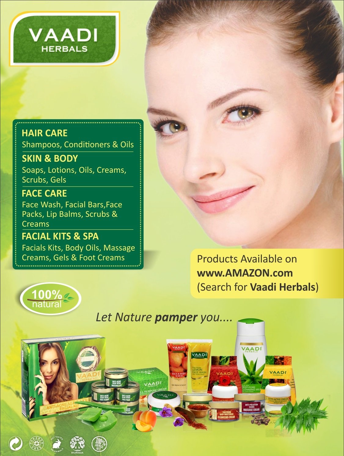 Vaadi Herbals Shower Gel, Heavenly Lavender and Rosemary, 300ml