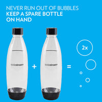 sodastream 0.5L Twin Pack Dishwasher Safe Slim Bottle (Black) Dishwasher Safe Black 0.5L Pack of 2