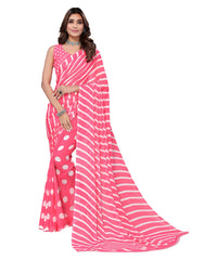 Yashika Women's  Georgette Printed Saree With Blouse Piece