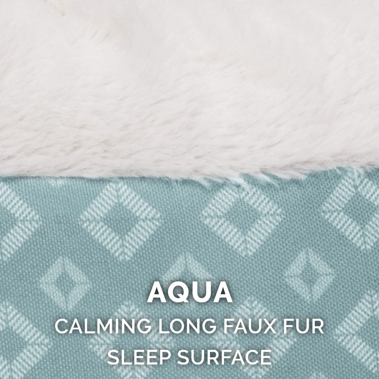 Furhaven Replacement Donut Dog Bed Cover Plush & Diamond Print Calming Cuddler, Machine Washable - Aqua, Medium Donut Bed (Cover Only) 30.0"L x 30.0"W x 0.3"Th Plush & Diamond Print (Aqua)