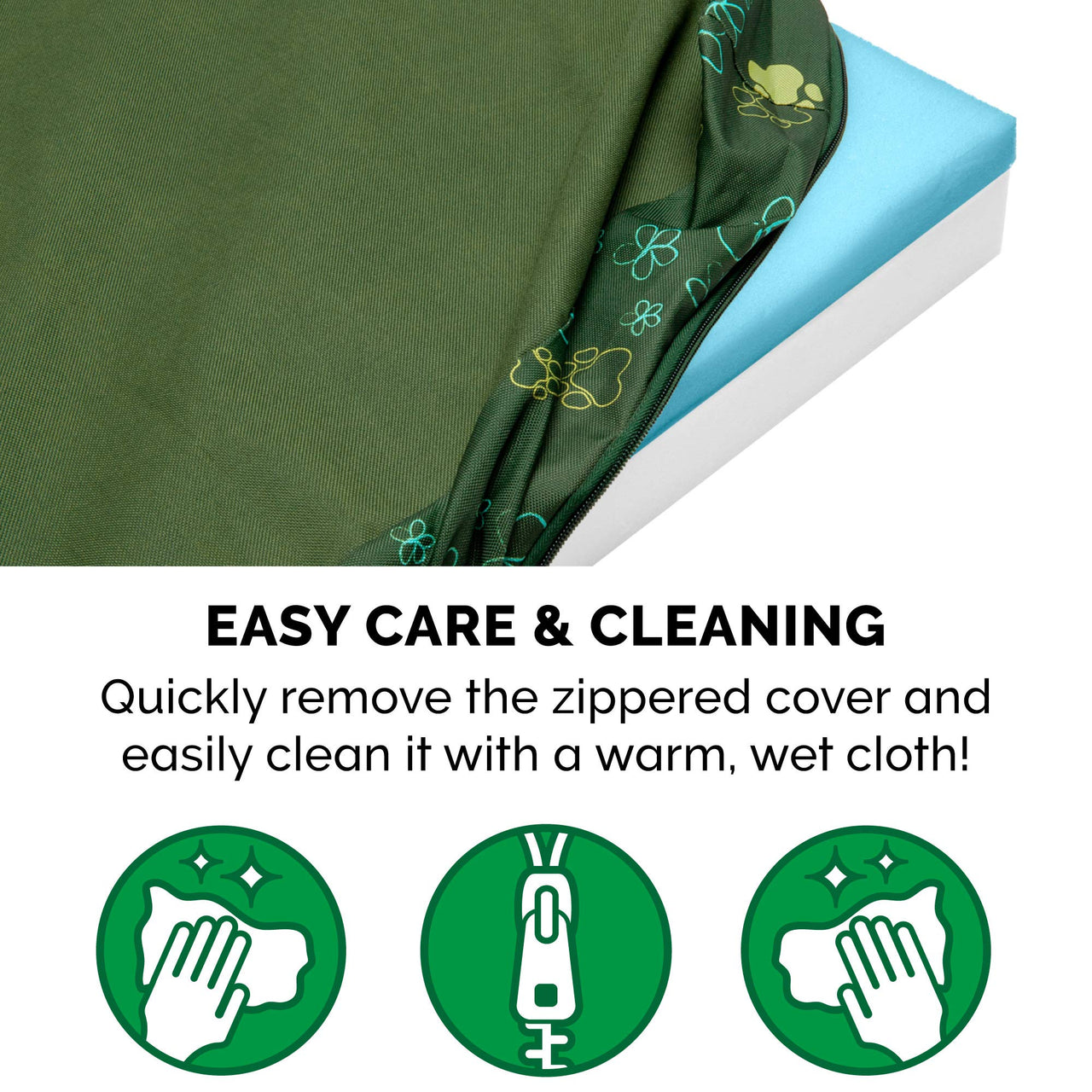 Furhaven Water-Resistant Cooling Gel Dog Bed for Small Dogs w/ Removable Washable Cover, For Dogs Up to 20 lbs - Indoor/Outdoor Garden Print Mattress - Jungle Green, Small Water-Resistant Garden Print (Jungle Green) 20.0"L x 15.0"W x 3.0"Th