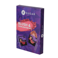 SUGAR Cosmetics Contour De Force Mini Blush - 02 Pink Pinnacle (Deep Rose)+Sugar Cosmetics Contour De Force Mini Highlighter - 02 Gold Glory (Golden Bronze), Multicolor, 8 g (Pack of 2)