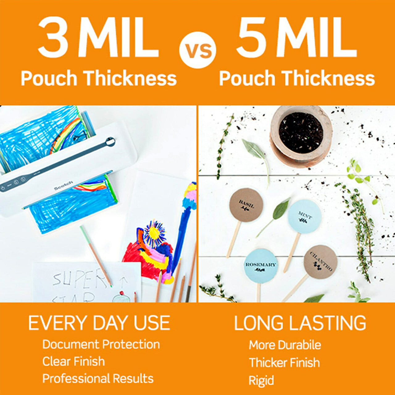 Scotch Thermal Laminating Pouches Premium Quality, 5 Mil Thick for Extra Protection, 20 thermal laminating pouches (Pack of 1), Our Most Durable Lamination Pouch, 3.7 x 5.2 inches, Clear (TP5902-20) 3x5 Photo