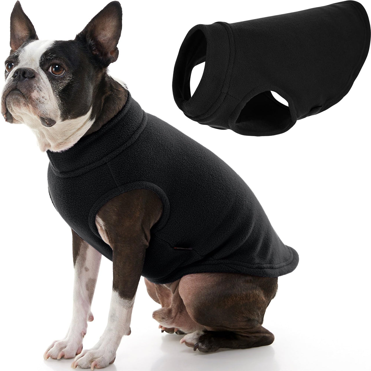 Gooby Stretch Fleece Vest Dog Sweater - Black, X-Large - Warm Pullover Fleece Dog Jacket - Winter Dog Clothes for Small Dogs Boy or Girl - Dog Sweaters for Small Dogs to Dog Sweaters for Large Dogs X-Large Length (16.5")
