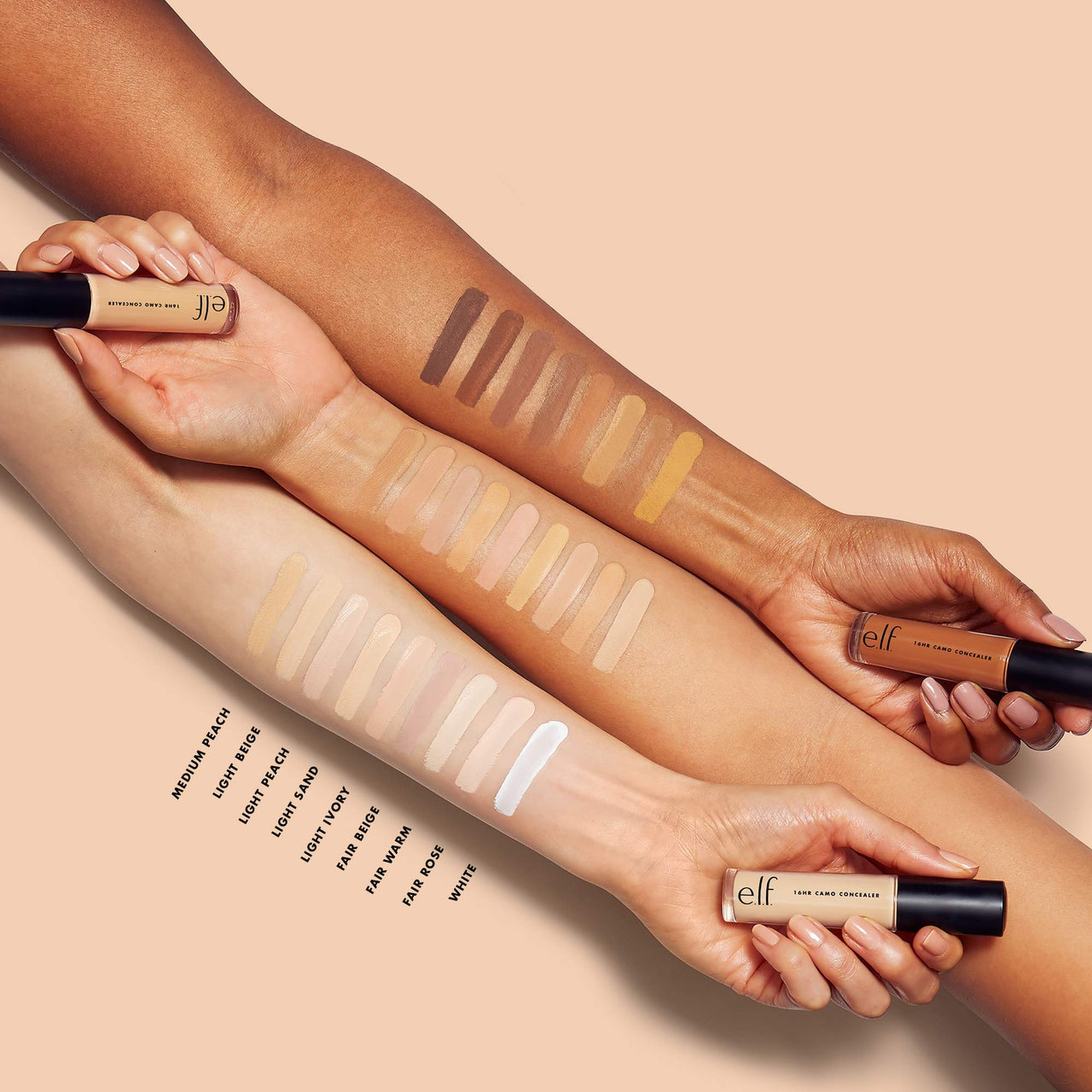 e.l.f. 16HR Camo Liquid Concealer For All Skin Types, Full Coverage, Highly Pigmented Concealer With Matte Finish, Crease-Proof, Vegan & Cruelty-Free, Deep Olive, 0.203 Fl Oz