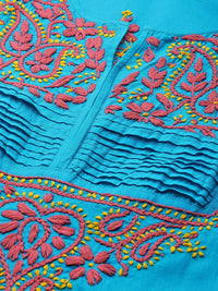 Ada Women's  Cotton Top Hand Embroidered Lucknowi Chikankari Tunic Kurti