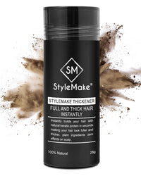 StyleMake Thickener Hair Loss Concealer | Transform Thin, And Fine Hair With Hair Building Fibre | Hair Building Fibers For Men And Women (Medium Brown) | Completely Undetectable, 28 Grams