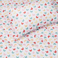 Basics Kid's  Butterfly Friends Soft Easy-Wash Microfiber 3-Piece Sheet Set, Twin, Multi-Color Butterflies, Printed