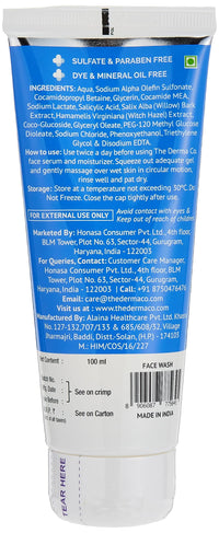 The Derma Co 1% Salicylic Acid Gel Face Wash With Salicylic Acid & Witch Hazel For Active Acne - 100 Ml(Dermaco) (Pack of 2)