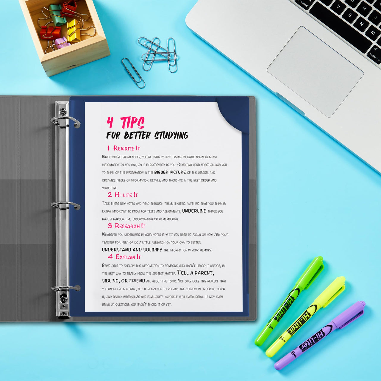 Avery Corner Lock Document Sleeves for 3 Ring Binders, 1 Navy Blue Plastic Sleeve (47838)