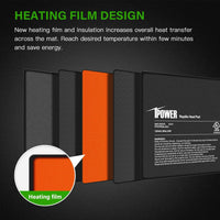 iPower 8 by 18-Inch 24 Watts Reptile Heating Mat with Temperature Controller Under Tank Warmer Terrarium Heat Pad for Reptiles and Amphibians, Black 8